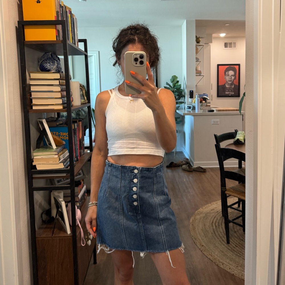 GRLFRND Denim Button-Up Skirt